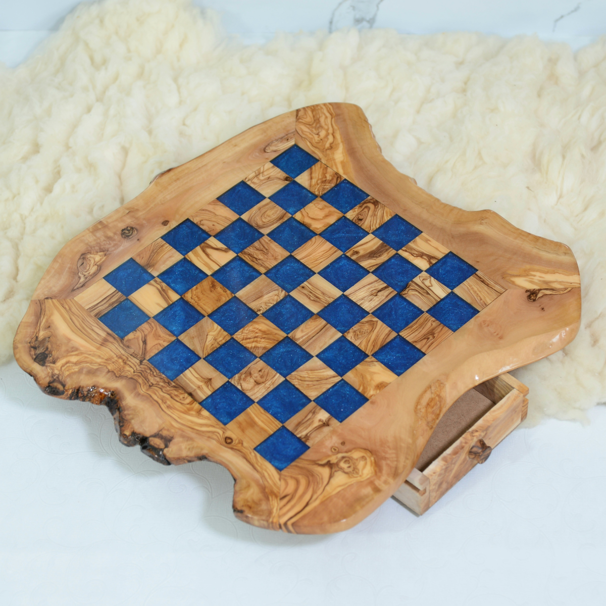 Olive Wood Resin Chess Board - Viva Oliva